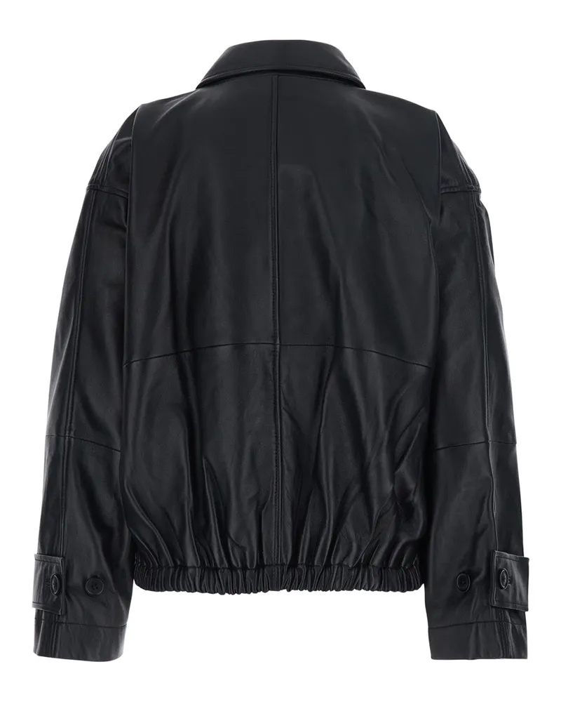 Róhe Women's Blouson Jacket Black Lamb Leather Coat Black