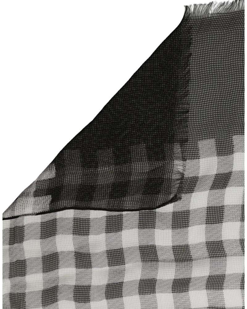 Dolce & Gabbana Gingham Silk Shawl — Black Black