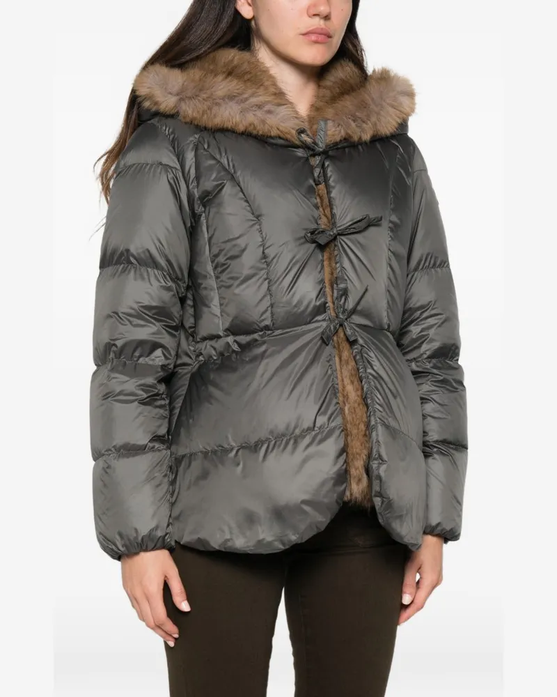 Peuterey Faux-Fur Trimmed Down Jacket — Grey Grey