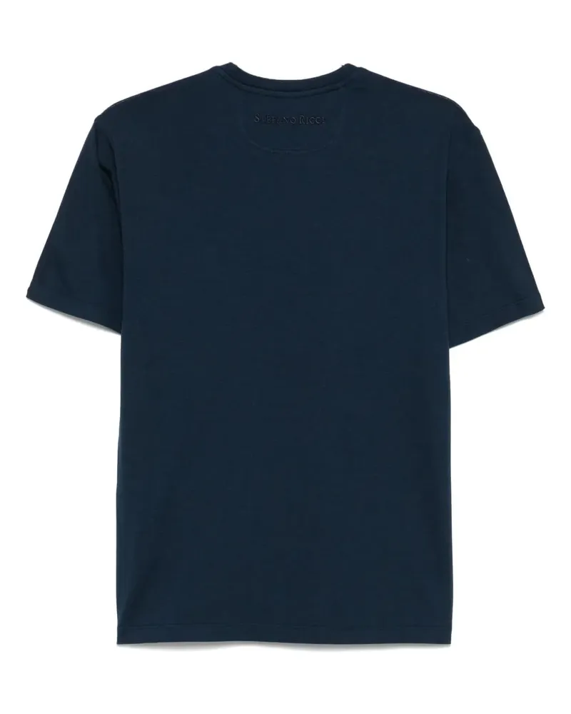 Stefano Ricci Women's T-Logo-Plaque T-Shirt Ss25 M Navy