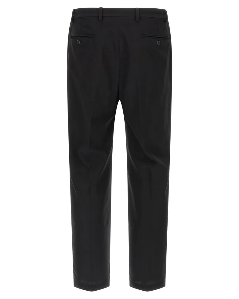 Prada Logo-Keyring Cotton Trousers 
