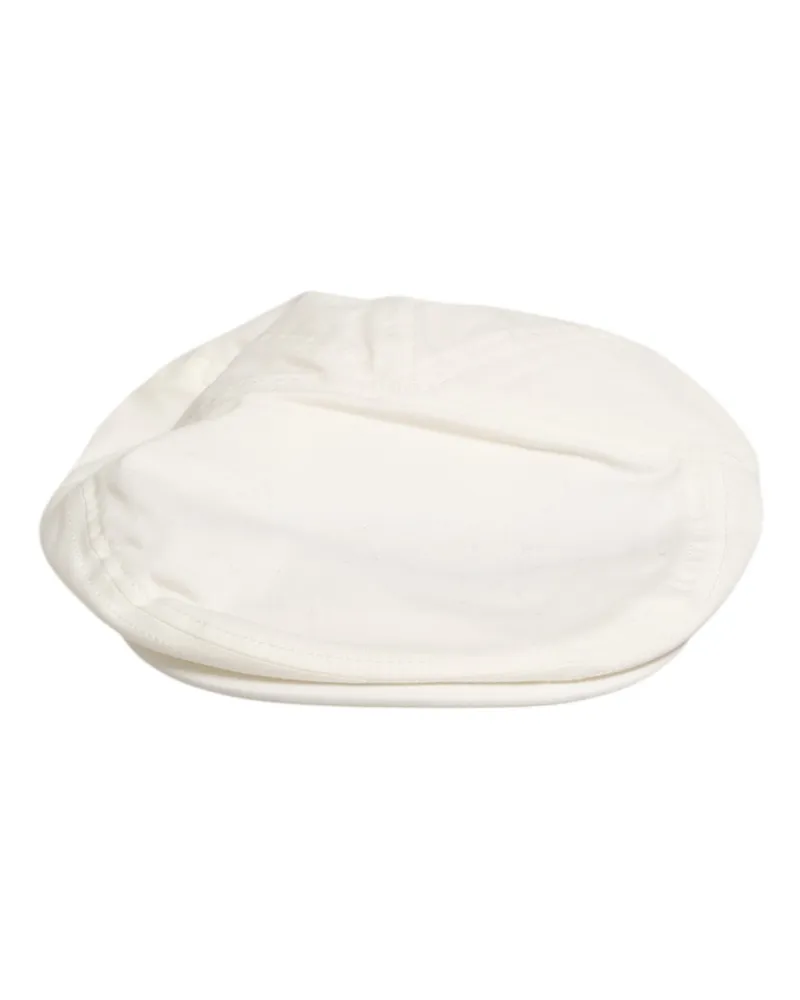 Dolce & Gabbana White Cotton Blend Leather Trim Flat Men Cap Hat White