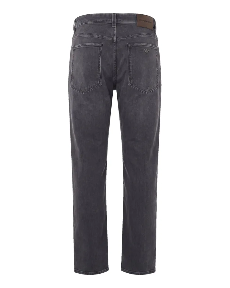 Emporio Armani Straight-Leg Medium Grey Denim Jeans — Gray Gray