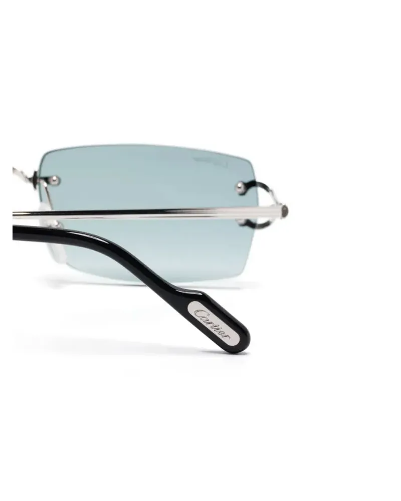 Cartier CT0550S Rimless Metal Sunglasses — Silver Silver