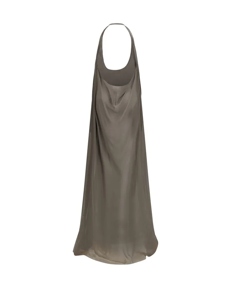Rick Owens Women's Gray Silk Casual Dress Gray