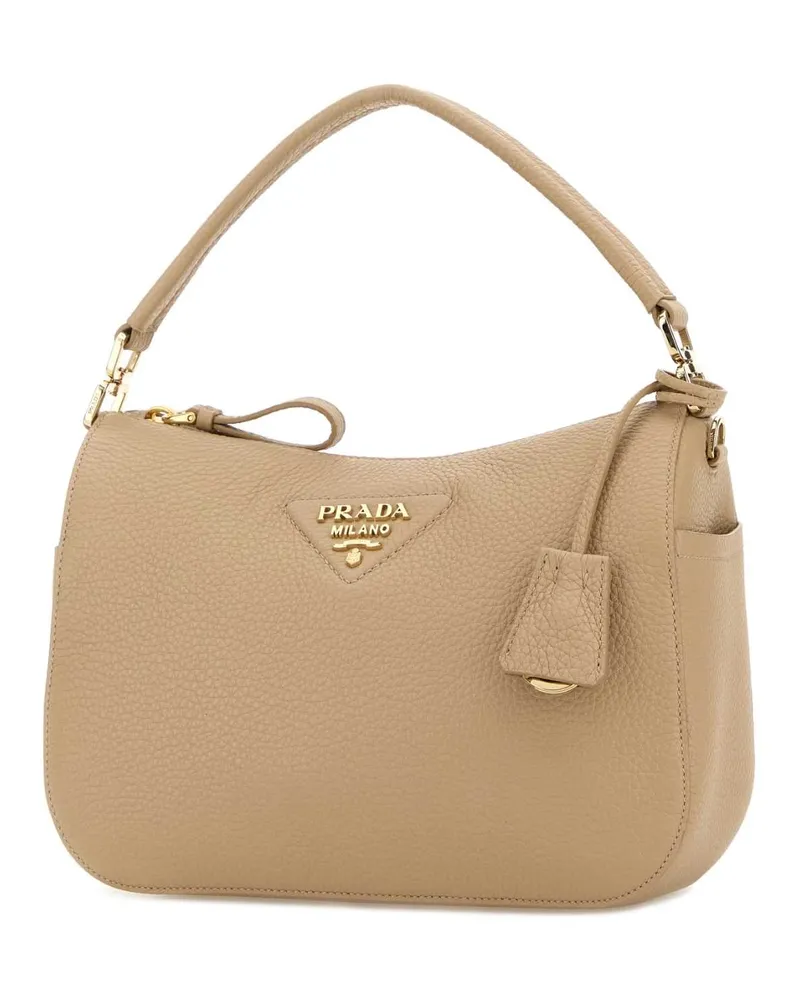 Prada Sacca Calfskin Leather Shoulder Bag — Beige Beige