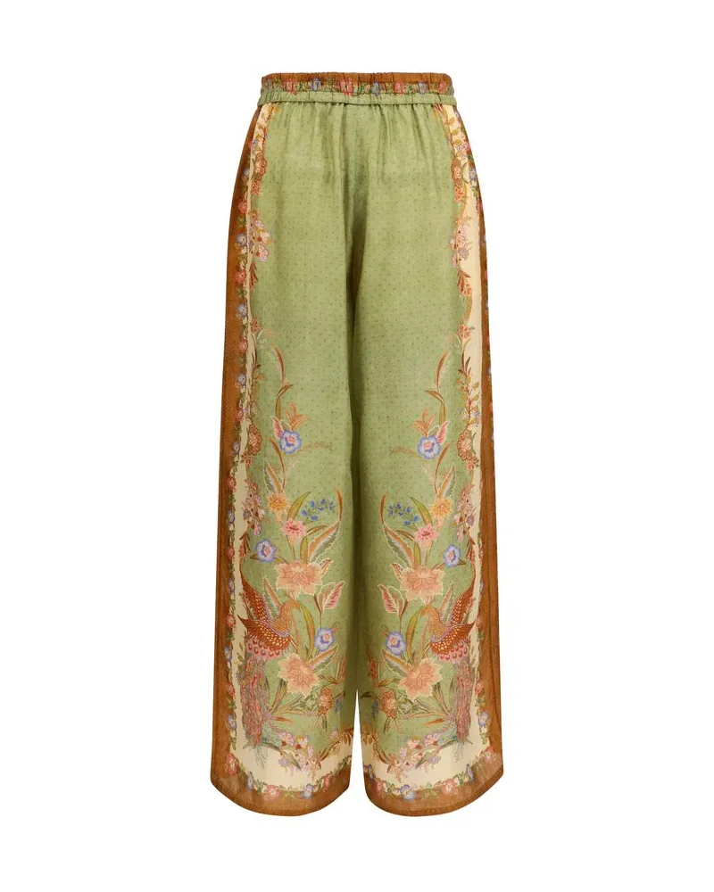 Zimmermann Women's Multicolor Silk Casual Pants Green