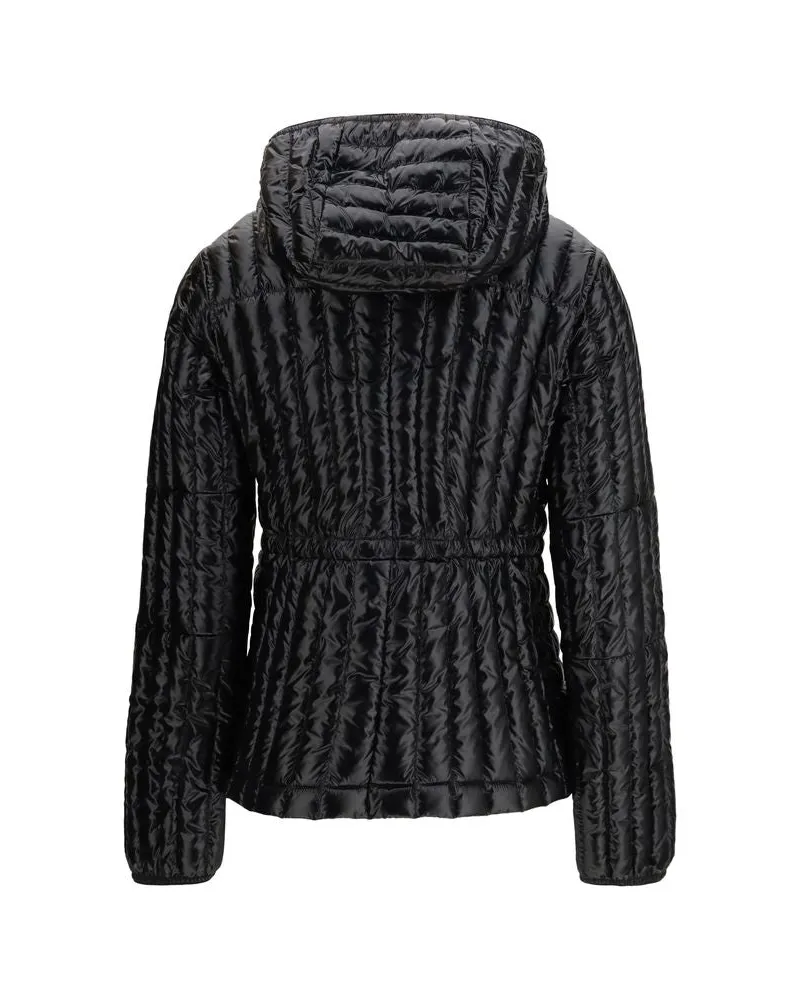 Parajumpers Women's Black Nylon Full-Length Jacket Clothing Black