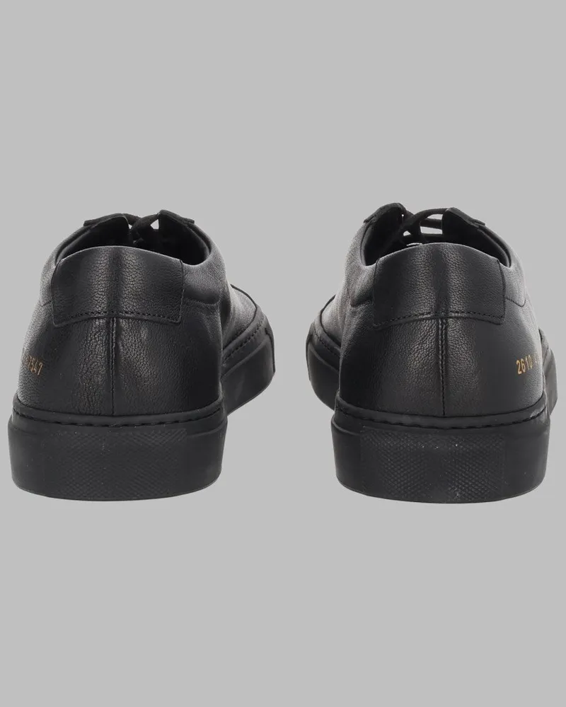 Common Projects Calf Leather Sneakers — Black Black