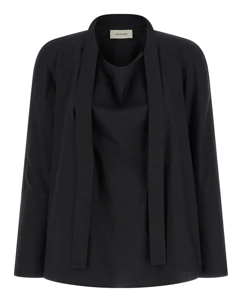 Christophe Lemaire Women's Black Cotton Blouse Black