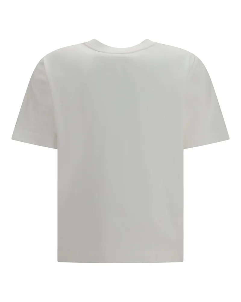 Burberry Women Knight Check Cotton T-Shirt Chalk T-Shirts And Polos White