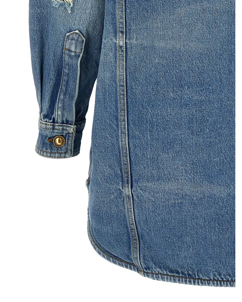 Palm Angels Women's Blue Cotton Denim Jacket Clothing Blue