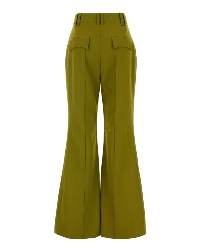 Zimmermann Pistachio Polyester Wool Pantaloni Trousers Green