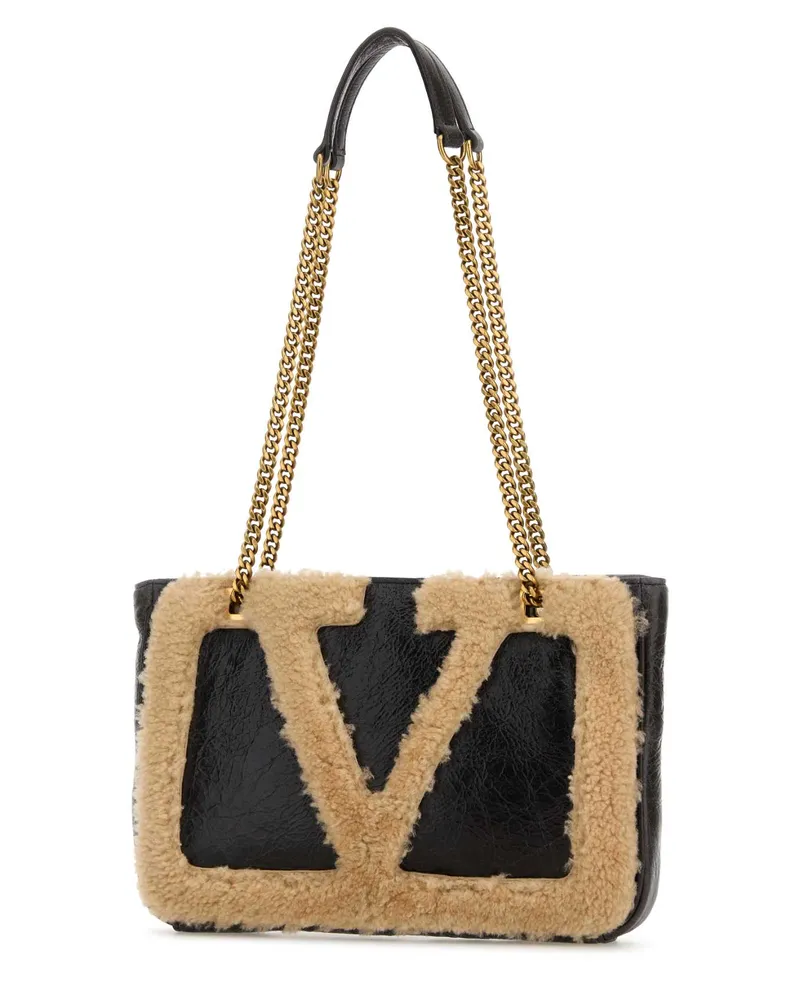 Valentino Garavani Women's Two-Tone Leather Viva Superstar Shoulder Bag Fangodarkbeige Borse A Mano Beige