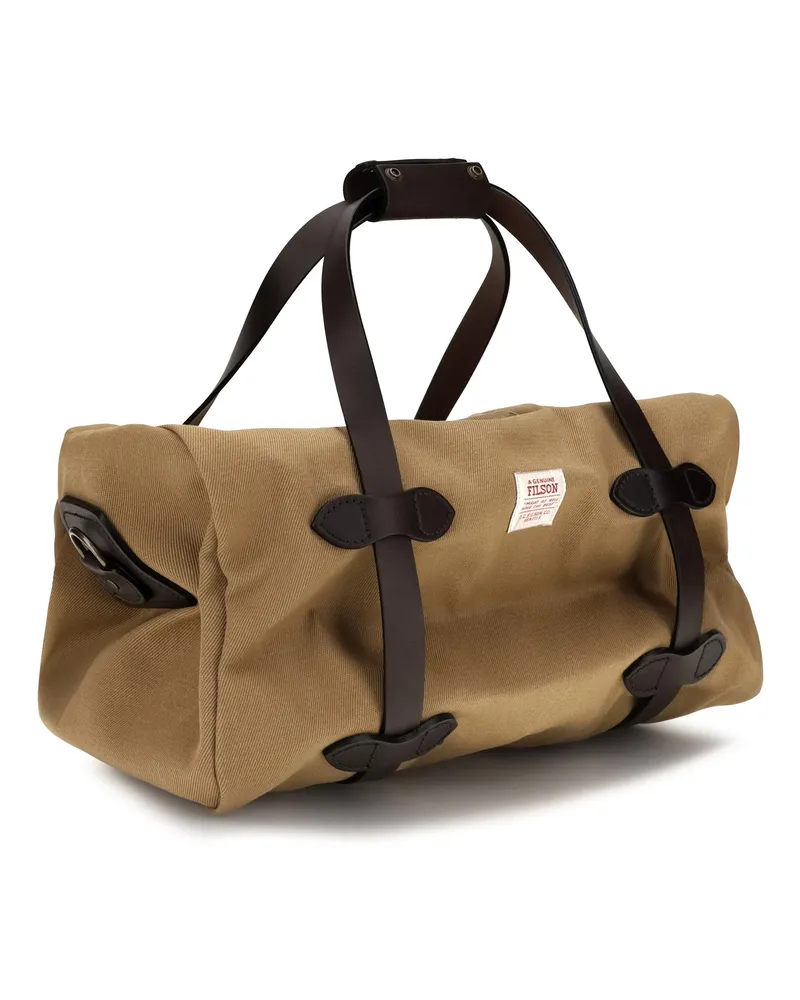 Filson Men's Small Rugged Twill Travel Bag Tan Cotton Shoulder Suitcases Tan