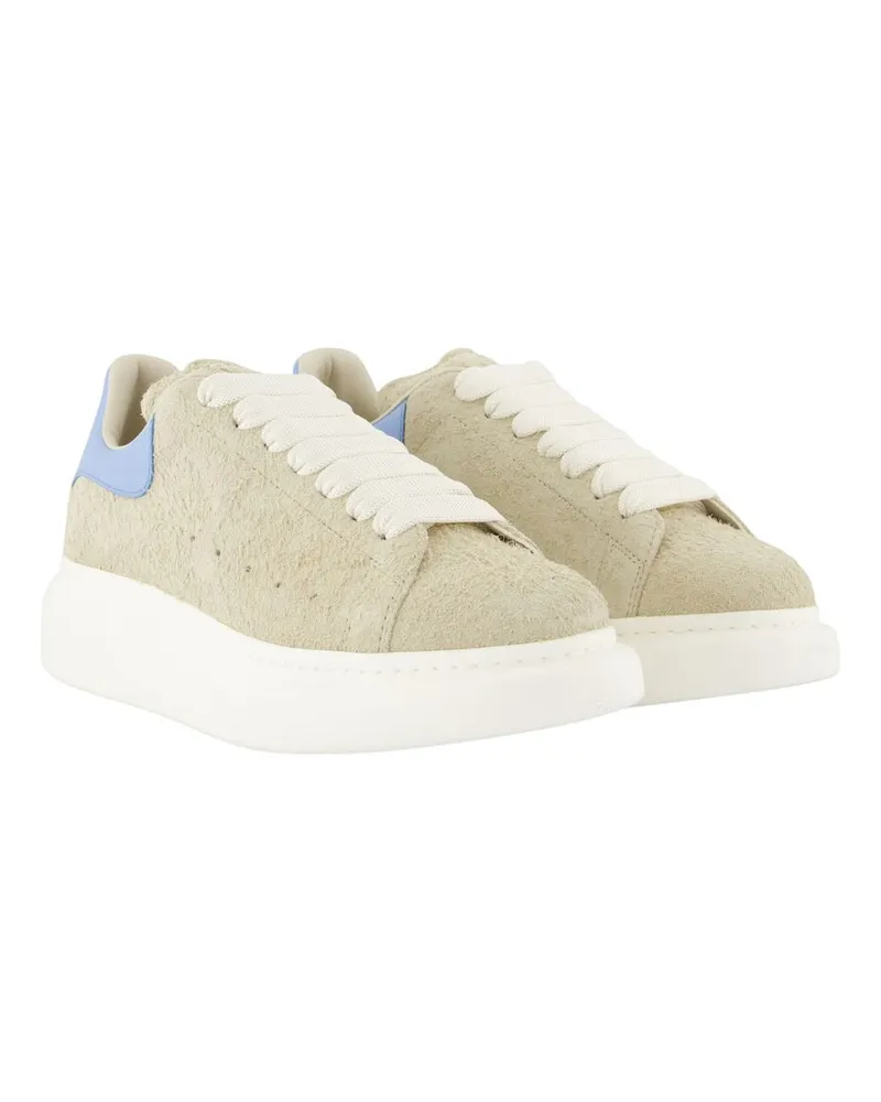 Alexander McQueen Women's Oversized Sneakers -  Leather Multicolor Calfskin Shoes Beige