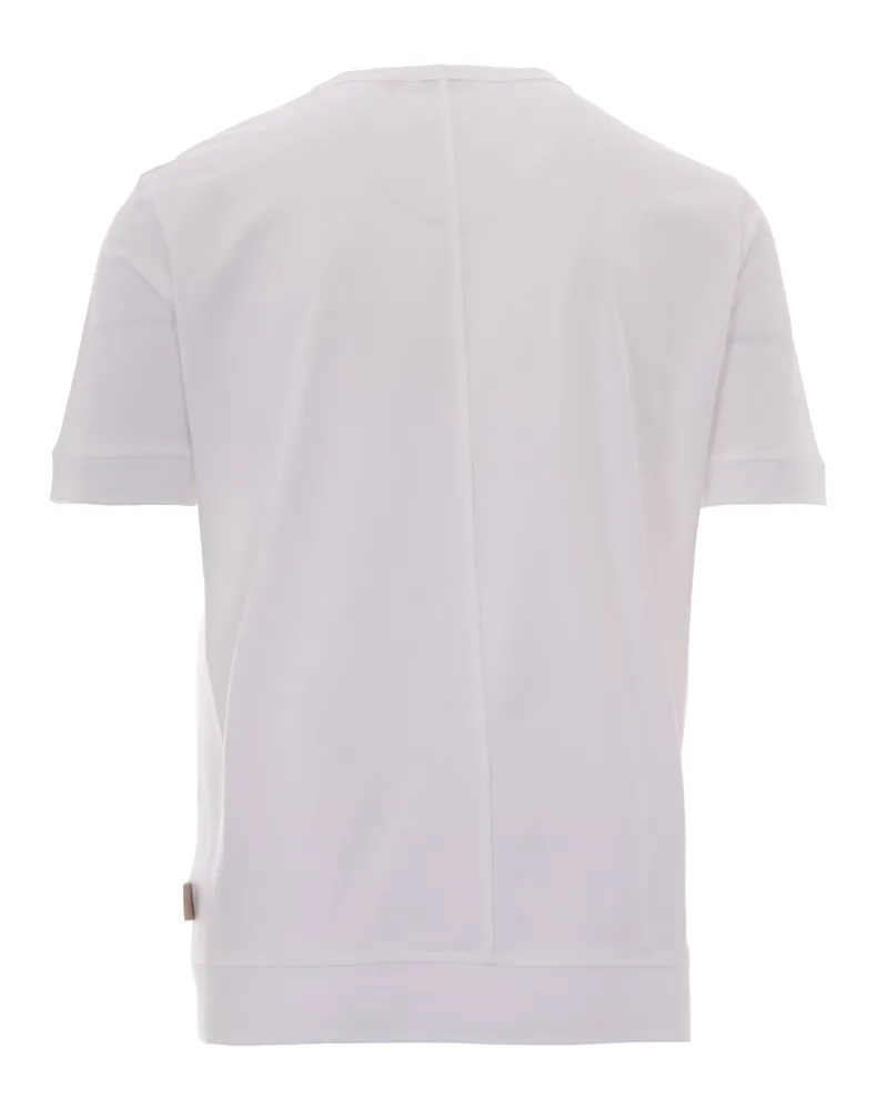 Paolo Pecora Milano Men's T-Shirt Basic Optical White Cotton T-Shirts And Polos White