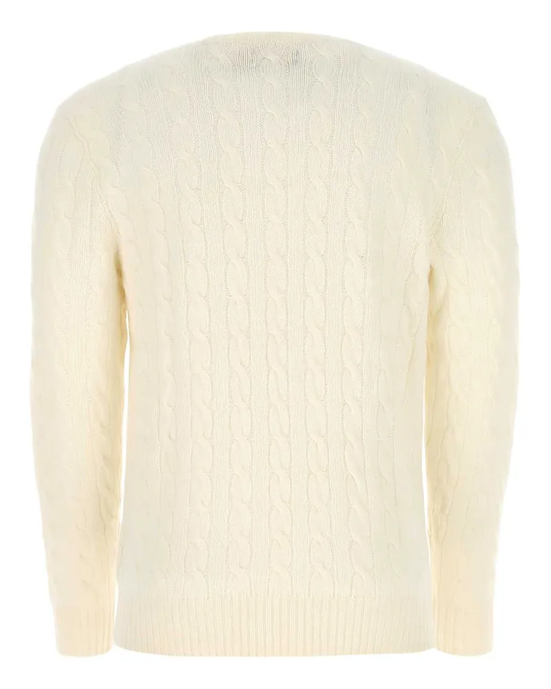 Ralph Lauren Men's Ivory Wool Blend Sweater 010 Exterior:: Cashmere Maglieria Beige