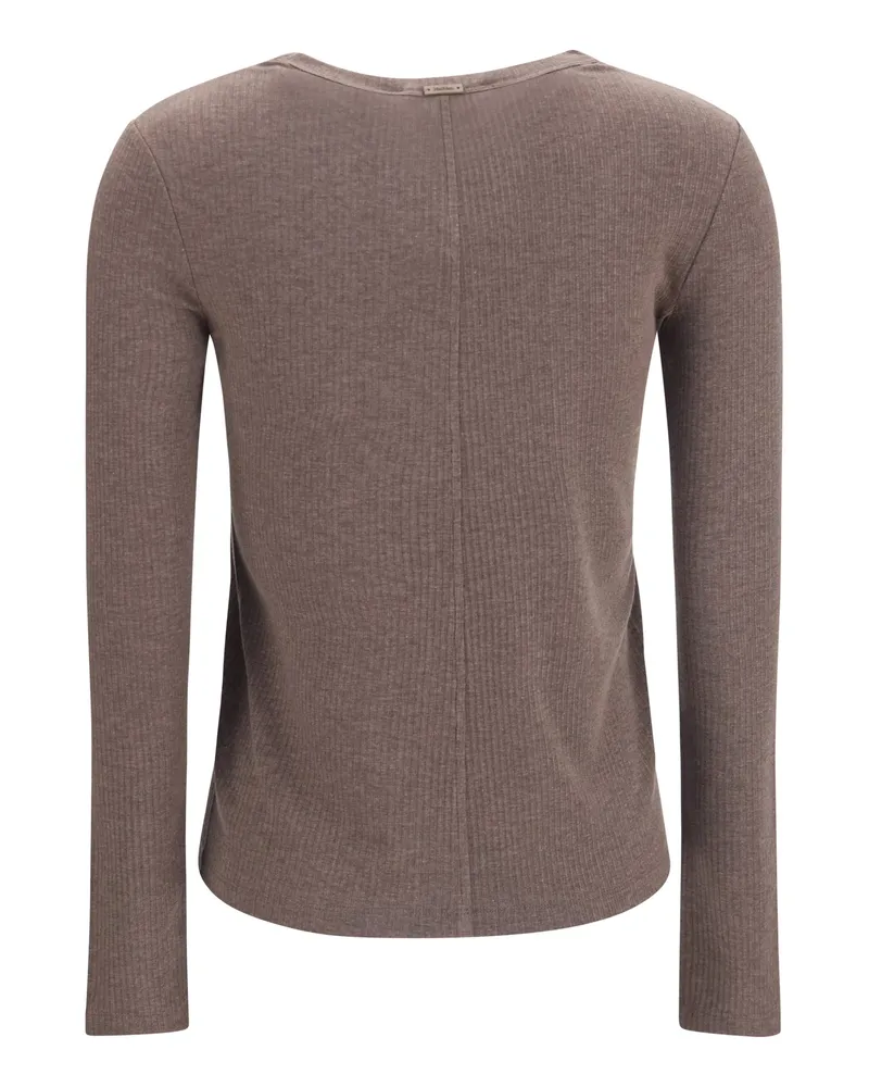 Max Mara Women's Ribbed Long-Sleeve Sweater Cacha Scuro Mel Lyocell; Silk; Elastane Cacha Brown