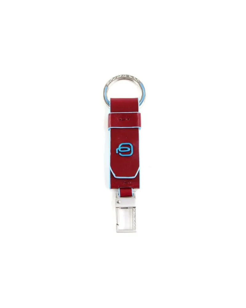 Piquadro Men's Keychain Red Leather Accessories Keychains Red