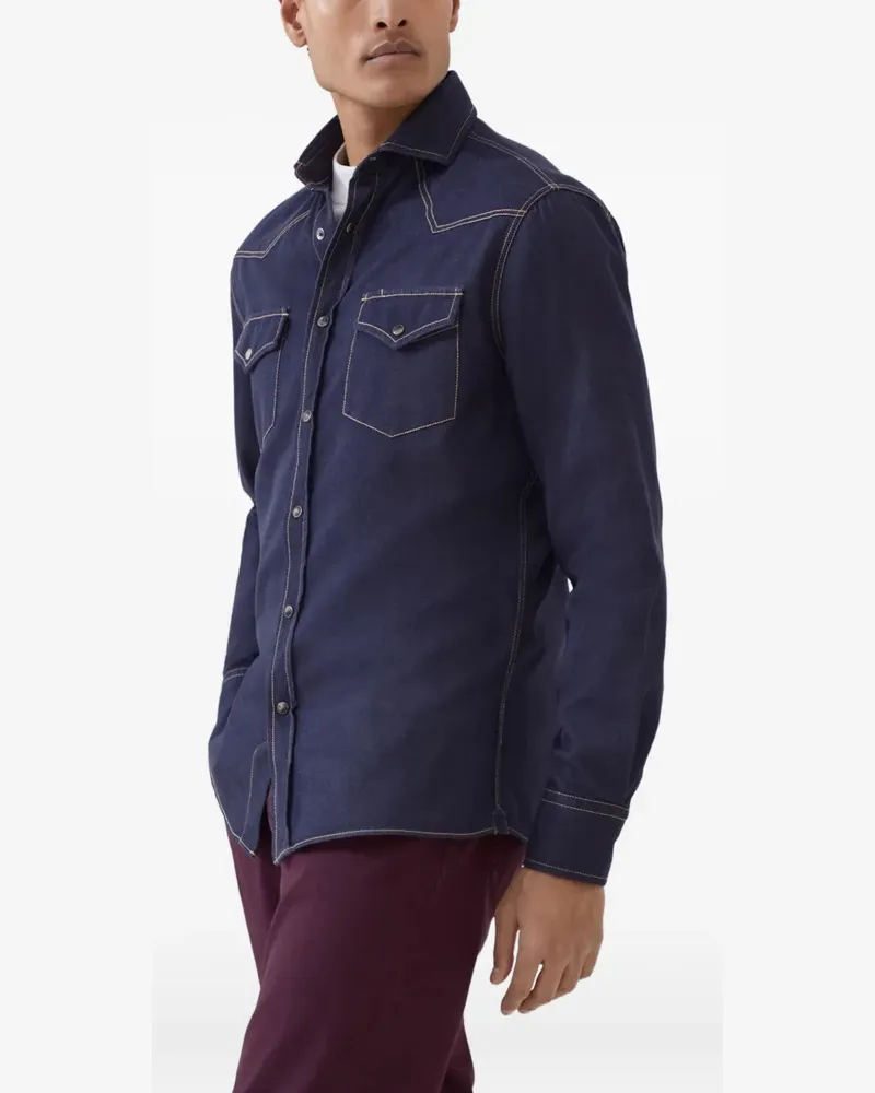 Brunello Cucinelli Women's Denim Shirt Aw25 M Indigo
