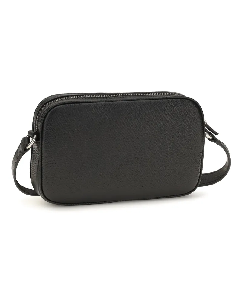 Valentino Garavani Men's Crossbody Bag Grained Calf Leather Black Umbrellas Accessory Black