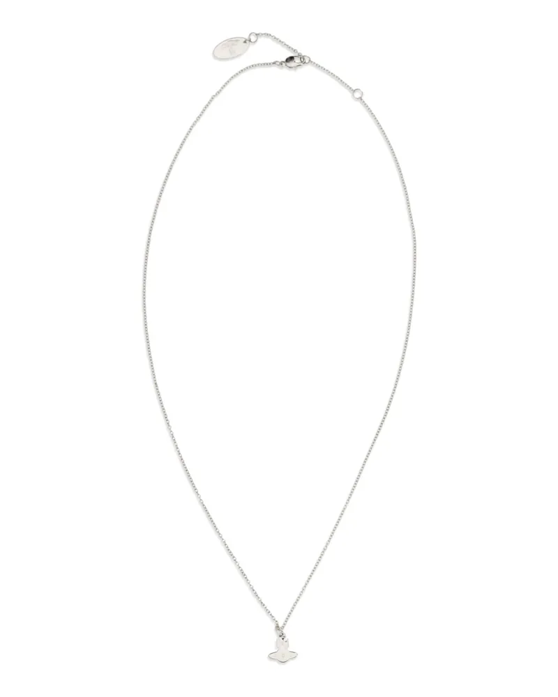 Vivienne Westwood Women's London Orb Pendant Necklace Platinum - White Cz Metal Metallic Metallised Necklaces Silver