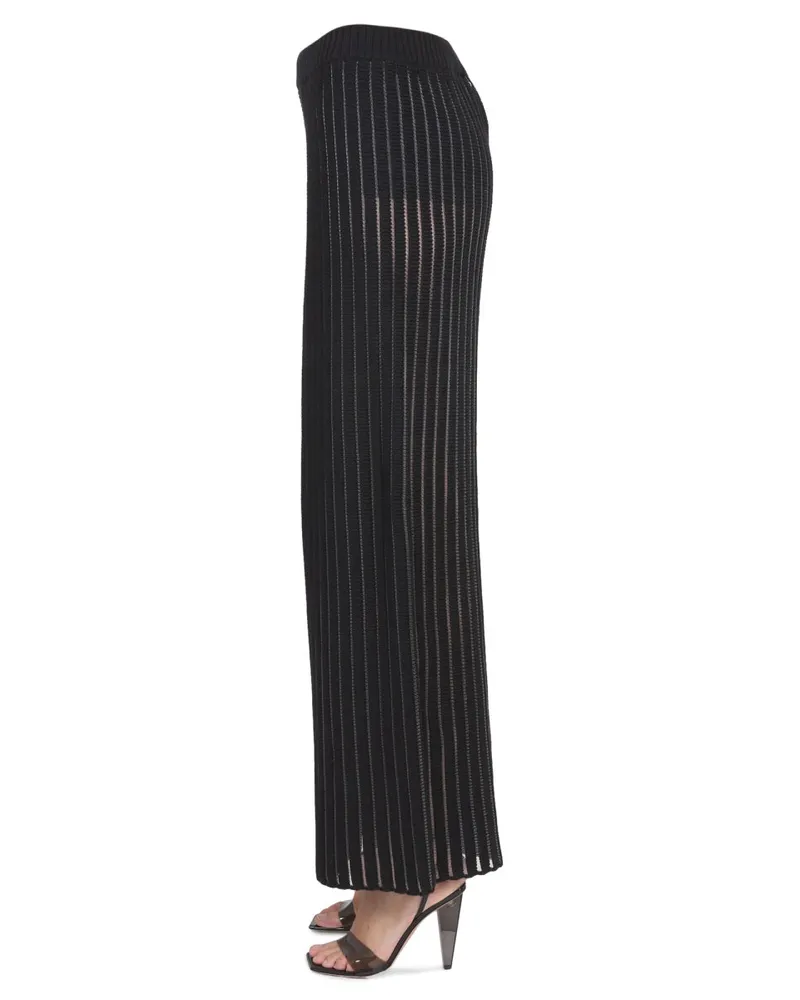 Fabiana Filippi Wide Leg Cotton-Nylon Trousers — Black Black