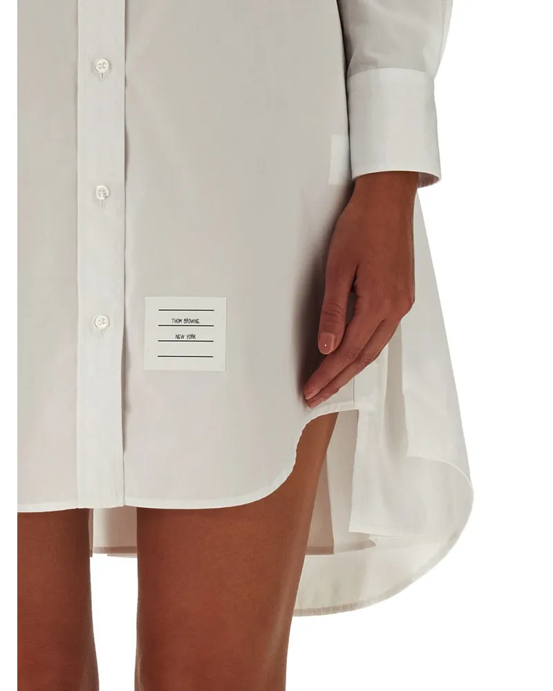 Thom Browne Supima Cotton Shirt Dress — White White