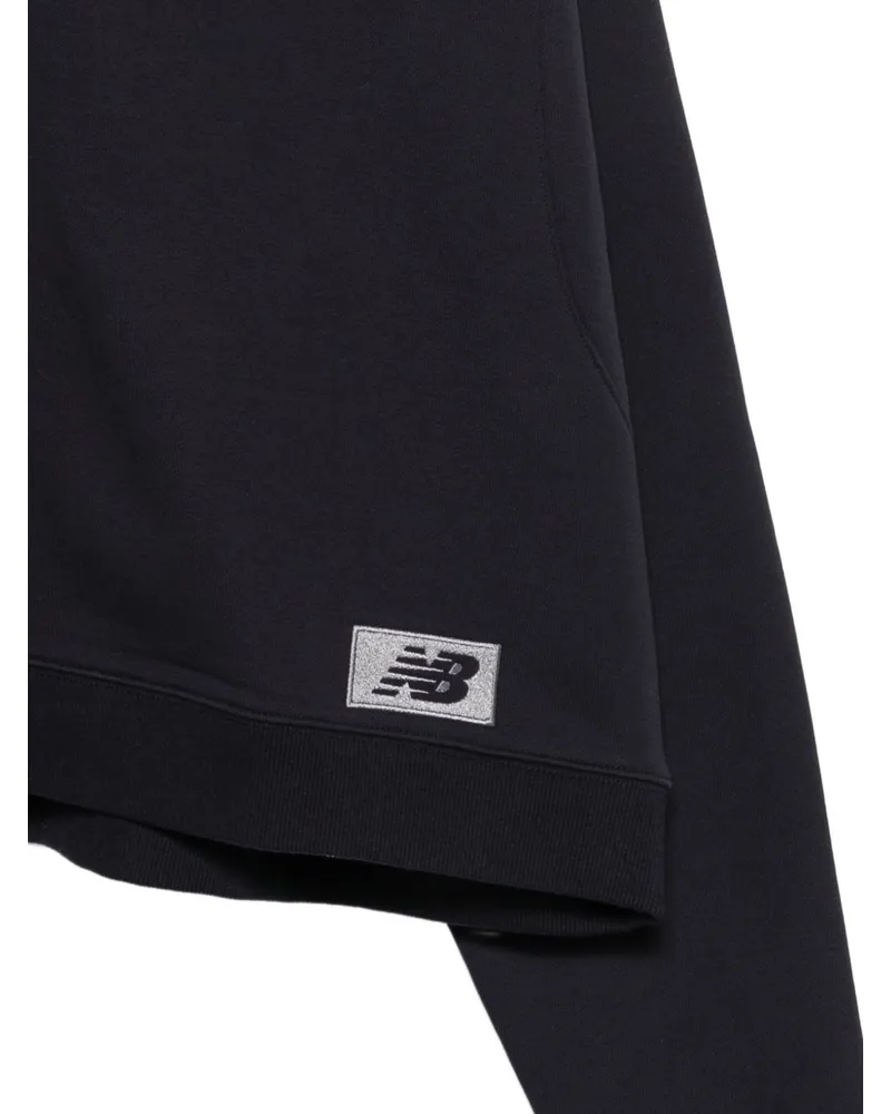 New Balance Logo Cotton Hoodie — Black Black
