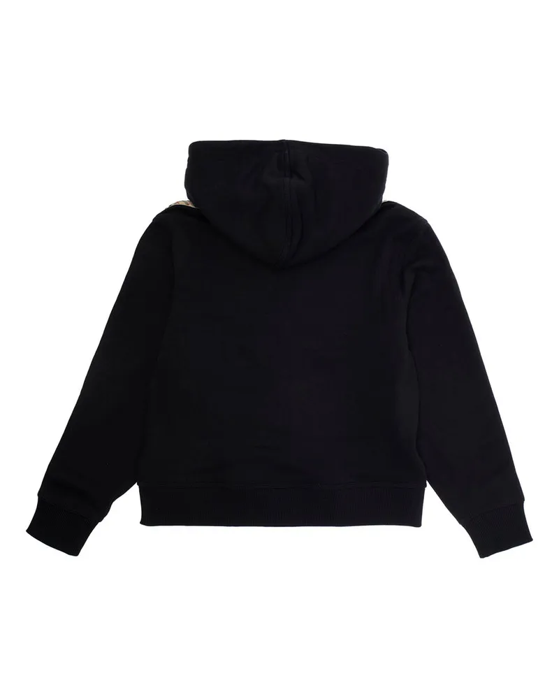Burberry Boys' Hoodie Equestrian Knight Motif Black Cotton Hoods & Sweatshirts Black