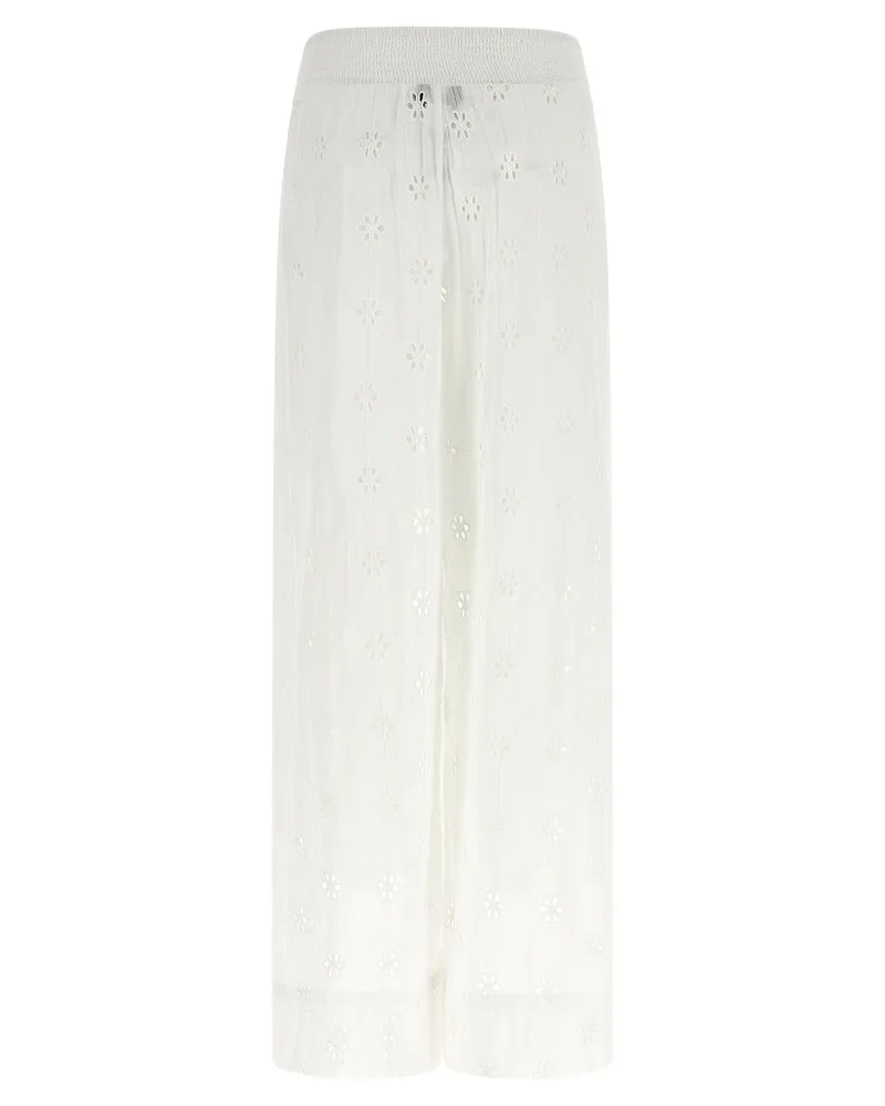 Ralph Lauren Embroidered Cotton Lace Trousers — White White