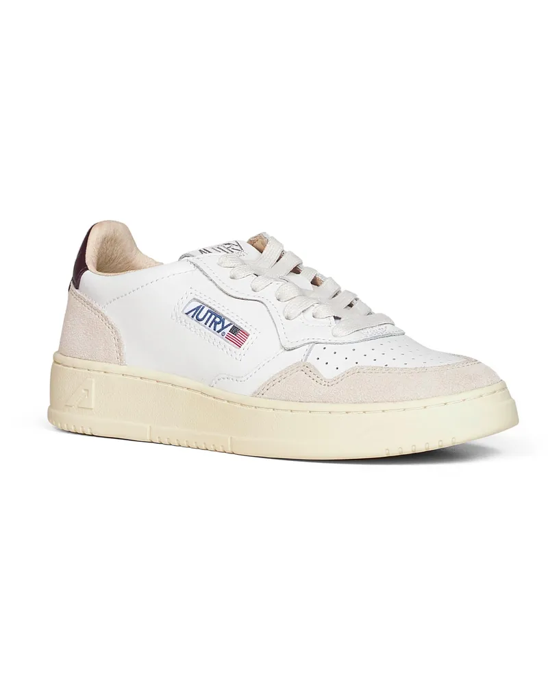AUTRY Women's Sneakers Medalist Low White-Beige Leather Calf Trainers White