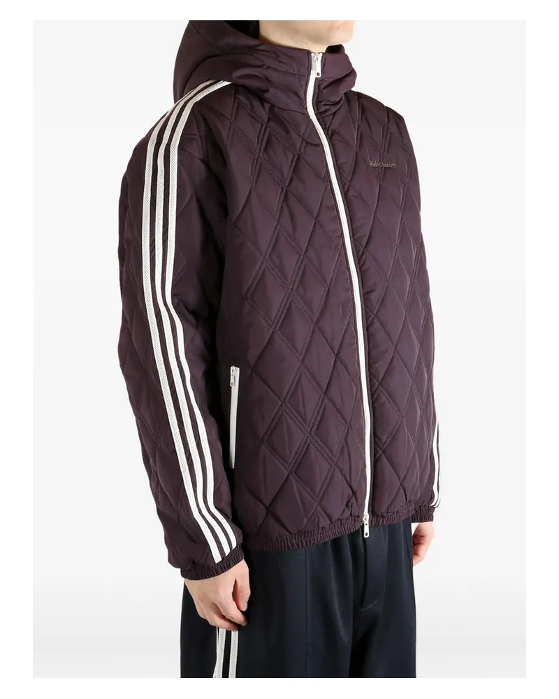 adidas Quilted Hooded Down Jacket — Purple Purple