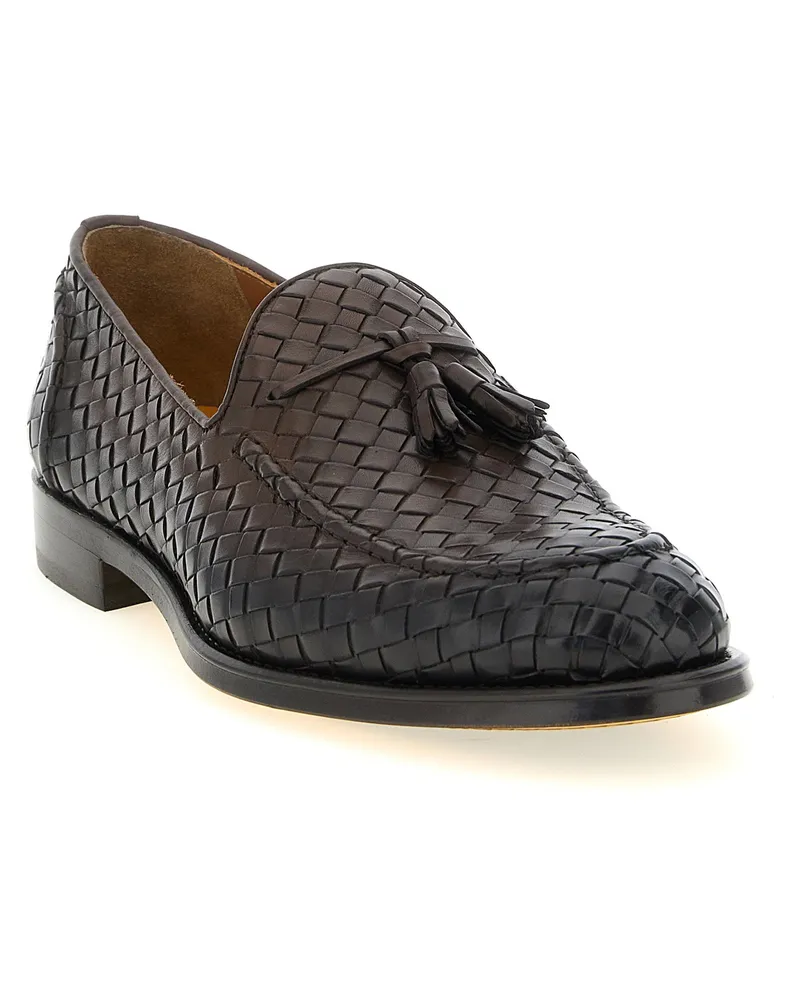 Doucal´s Woven Leather Loafer — Black Black