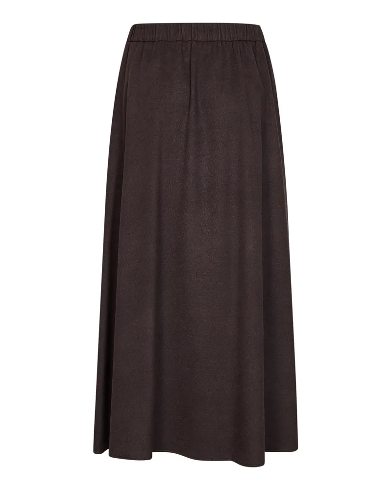 Herno Flannel Flared Skirt — Brown Brown