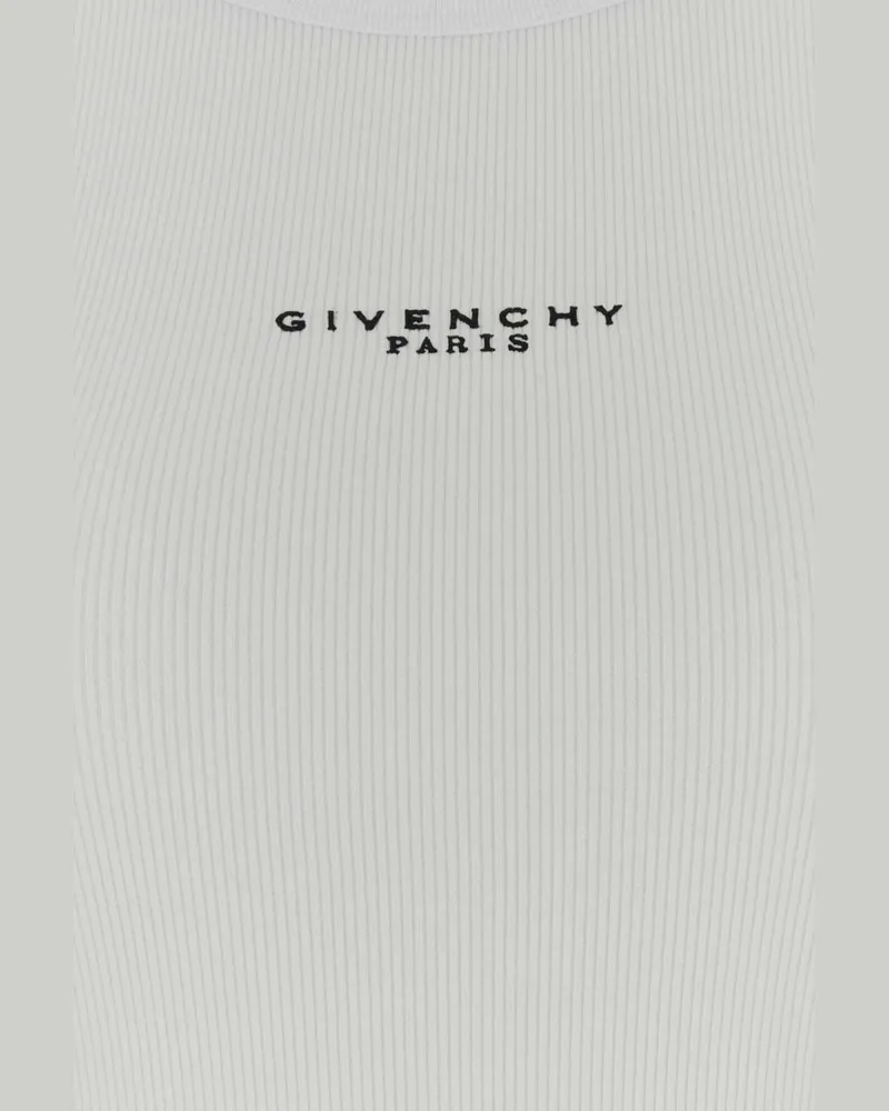 Givenchy Ribbed Cotton Blend Tank Top — White White