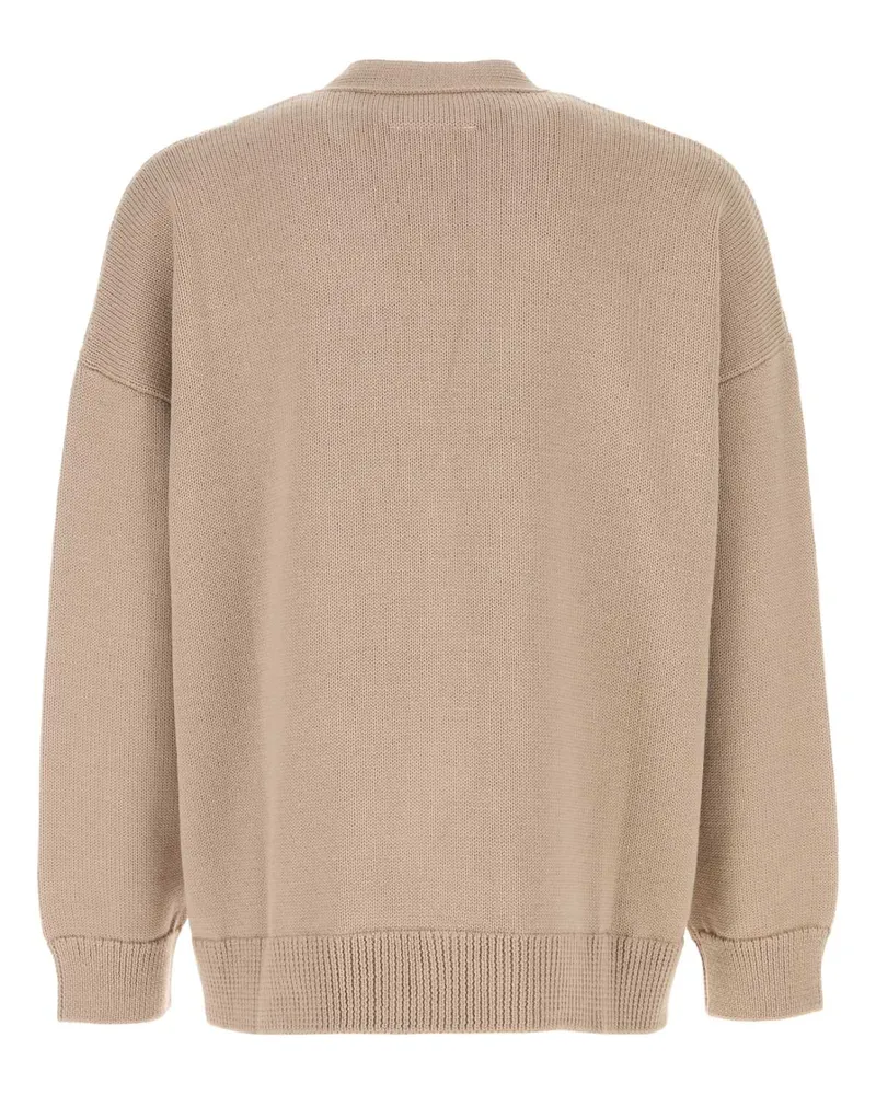 Maison Margiela Men's Beige Wool And Acrylic Cardigan Sand Lana Vergine Acrilica Maglieria Beige