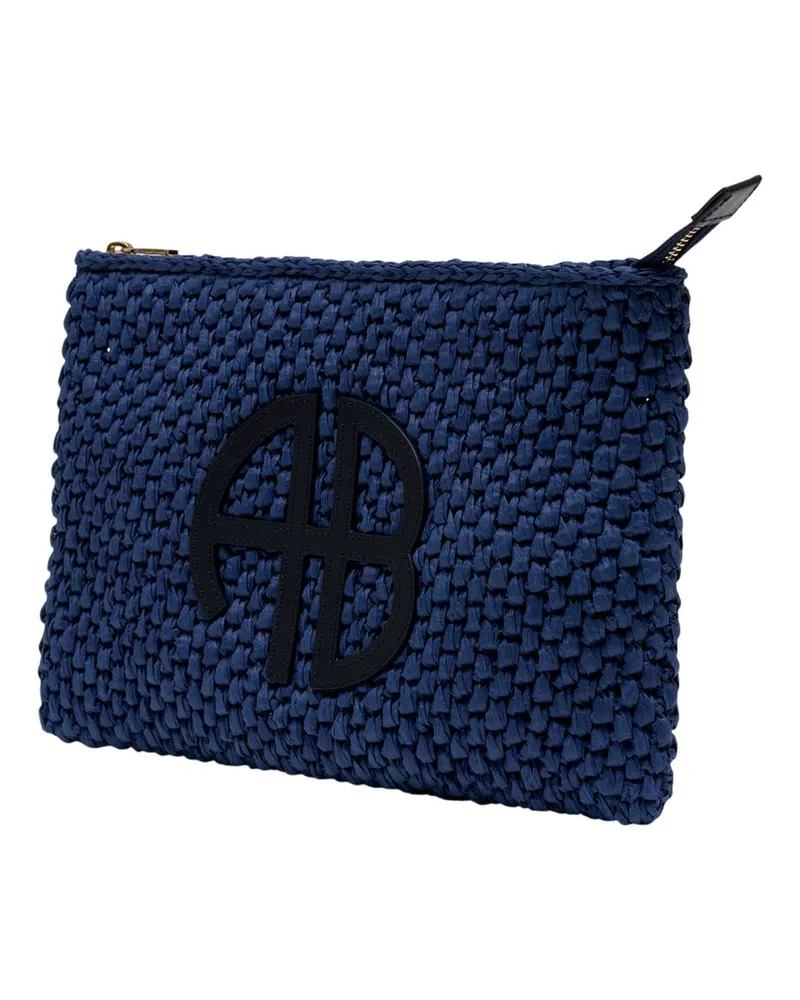 Anine Bing Women's Quilted Textured Clutch Blue Other Blue