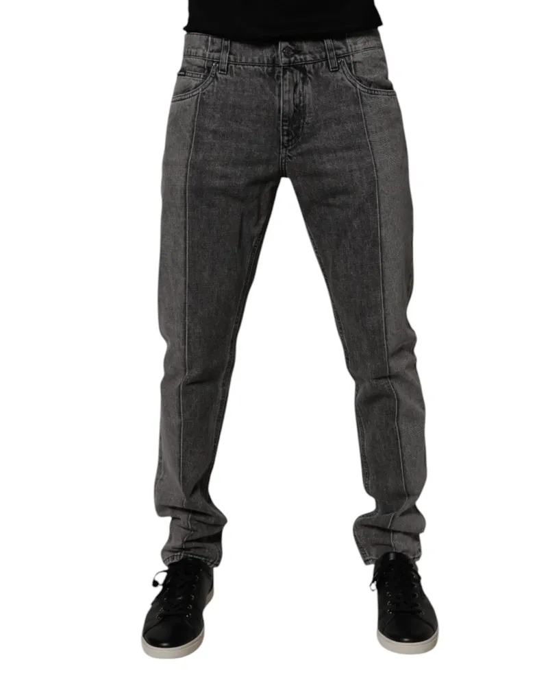 Dolce & Gabbana Men's Two Tone Gray Cotton Denim Jeans Clothing Gray