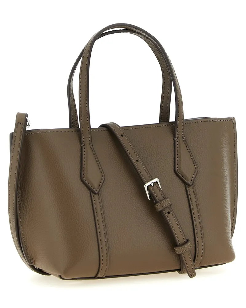 Tory Burch Women's Hammered Leather Tote Brown Cow Brown