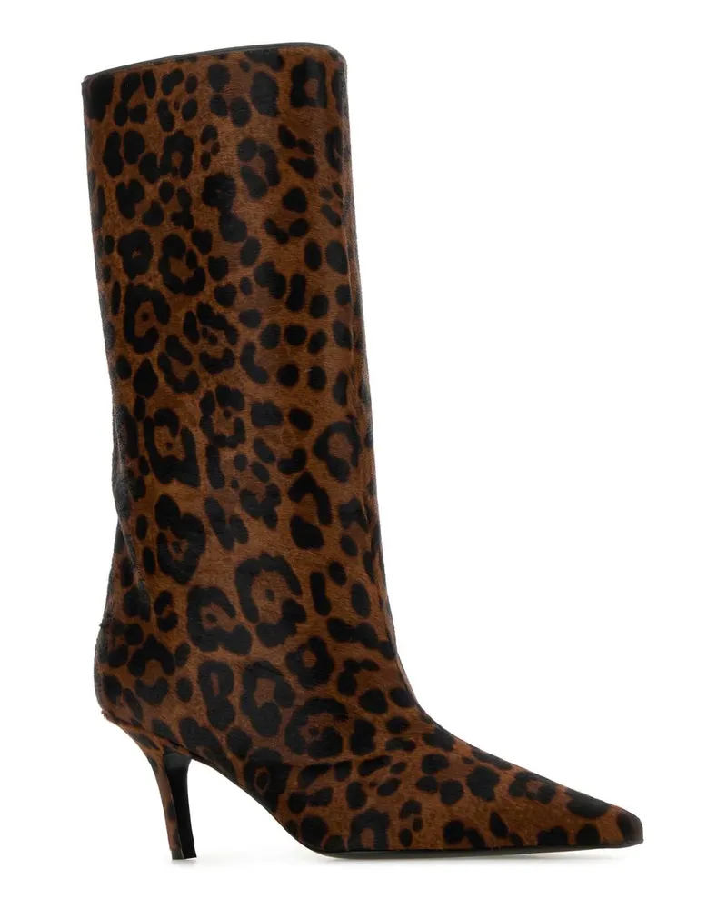 Amina Muaddi Fionaboot Leo60slahe Leopard60mmslantedheel Stivali Boot Brown