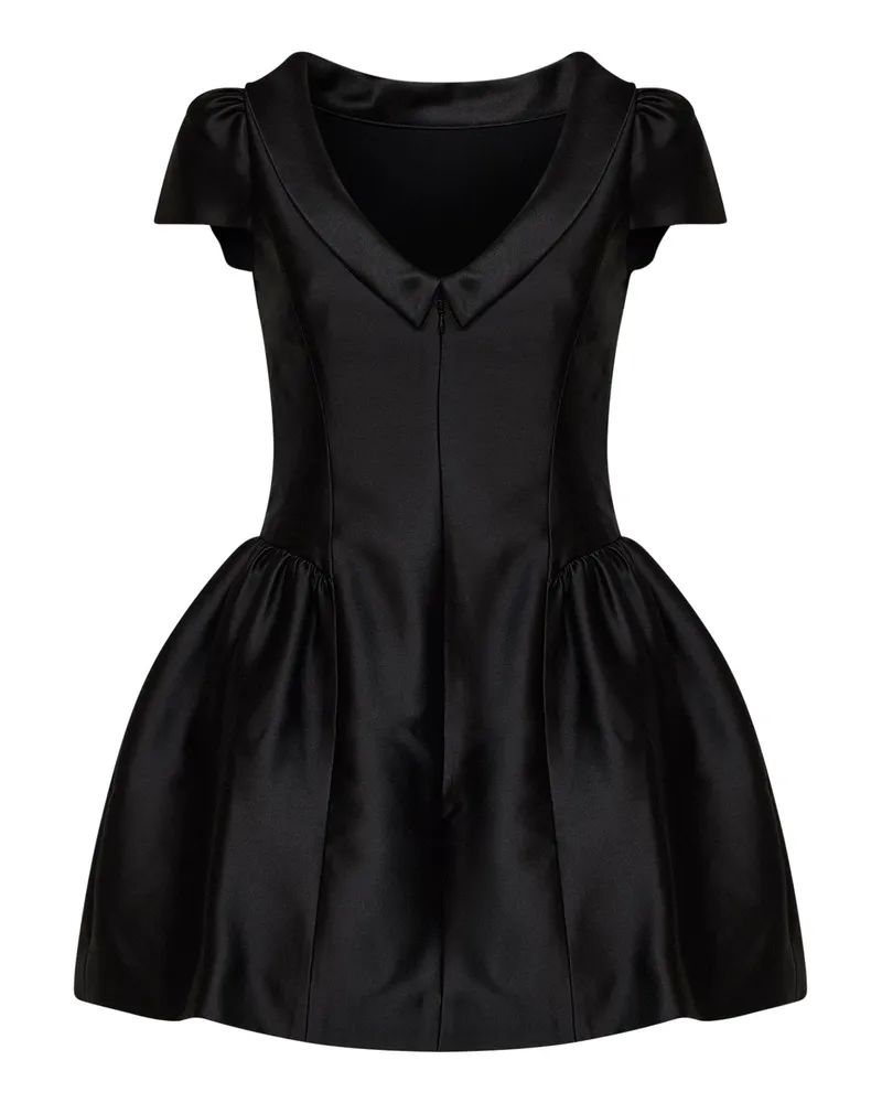 Self-Portrait Women's Minidress Taffeta Collar Black Dress Black