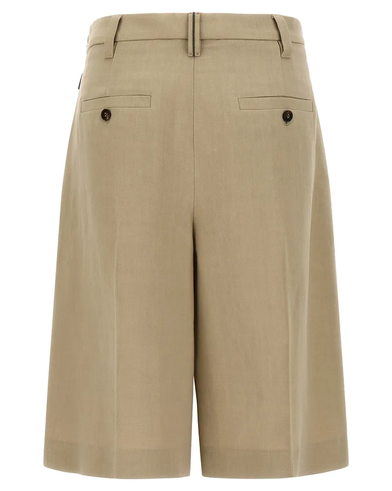 Brunello Cucinelli Women's Beige Viscose Bermuda Shorts Beige