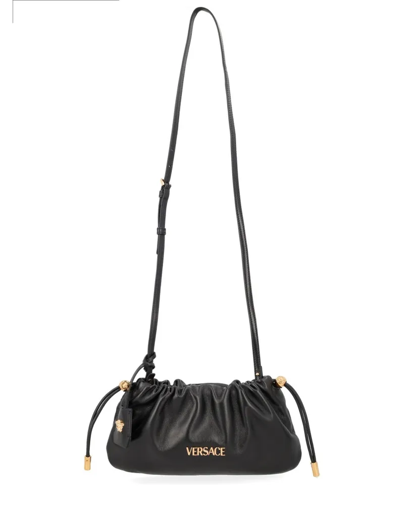 Versace Lamb Leather Shoulder Bag — Black Black
