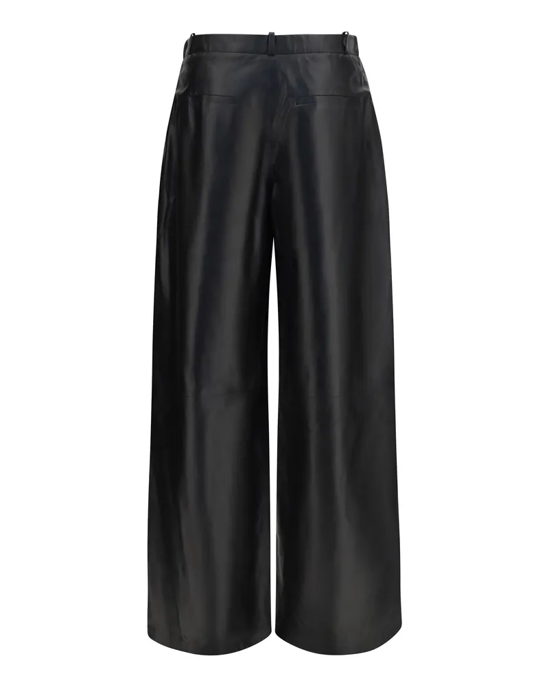 Arma Women's Leather Pants Black Trousers 
