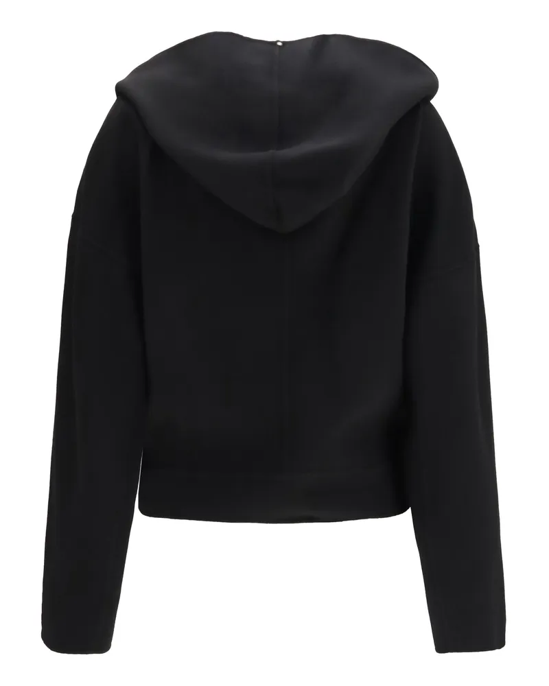 Max Mara Women's Idoneo Pure Virgin Wool Double Jacket Nero Fleece Ovis Aries 