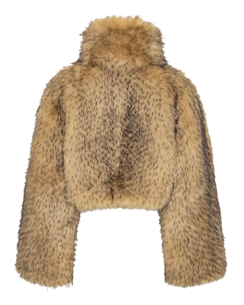ROTATE Birger Christensen Women's Faux-Fur Jacket Nougat Beige