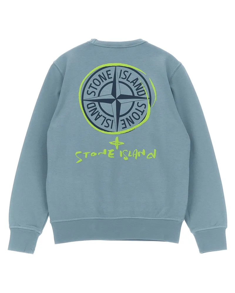 Stone Island Logo-Embroidered Sweatshirt — Blue Blue