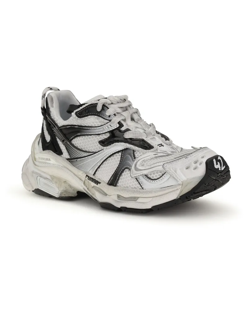 Balenciaga Men's Runner 2 Sneakers White - Black White